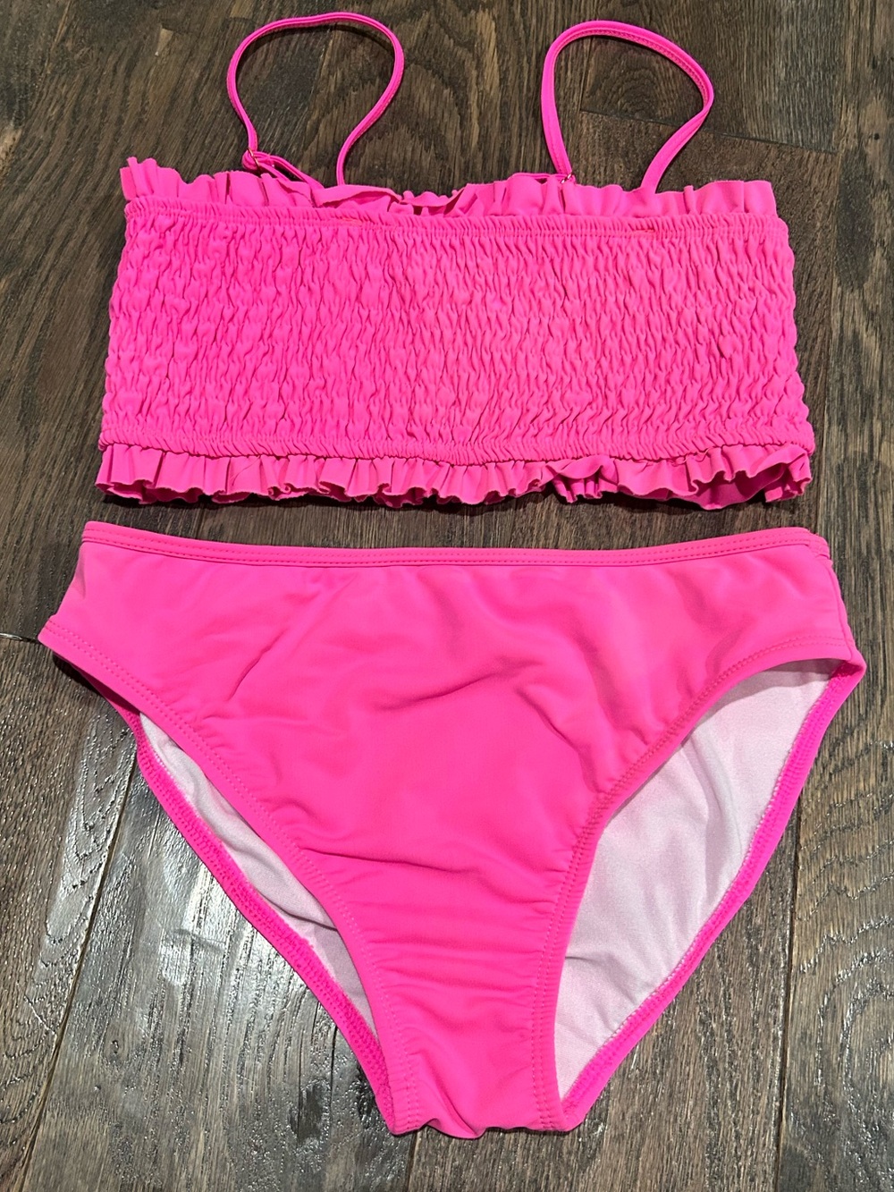 Neon Pink Girls' Swim Bikini with Adjustable Straps Size 14